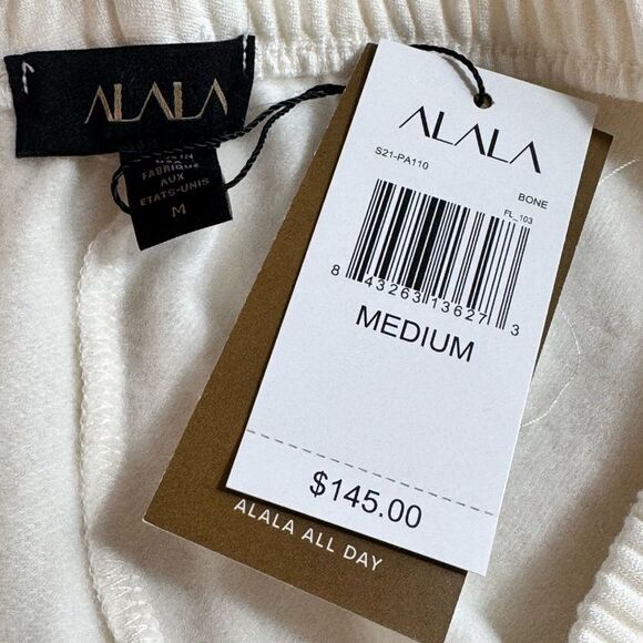 Alala Fleece off Duty Sweatpants Womens Sz M Bone Pull on Drawstring Fleece New - Picture 13 of 16